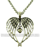 Heavy Metal Jewelry Winged Heart Pendant Necklace Stainless Steel SP79