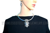 Heavy Metal Jewelry Ladies Owl Pendant Necklace Matching Earrings Set Stainless Steel SP2500