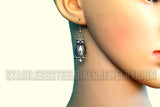 Heavy Metal Jewelry Ladies Owl Pendant Necklace Matching Earrings Set Stainless Steel SP2500