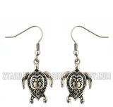 Heavy Metal Jewelry Ladies Turtle Pendant V-Cuff Necklace Stainless Steel Matching Earring Set SP2505