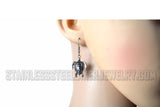 Heavy Metal Jewelry Ladies Turtle Pendant V-Cuff Necklace Stainless Steel Matching Earring Set SP2505