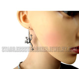 Heavy Metal Jewelry Ladies Frog Pendant V-Cuff Necklace Stainless Steel Matching Earrings SP2510