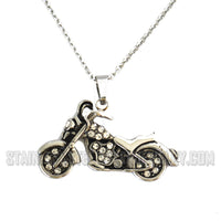 Biker Jewelry Ladies Bling Motorcycle Pendant Stainless Steel SP67