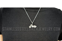 Biker Jewelry Ladies Bling Motorcycle Pendant Stainless Steel SP67