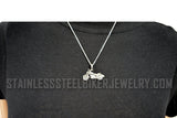 Biker Jewelry Ladies Bling Motorcycle Pendant Stainless Steel SP67