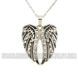 Ladies Bling Angel Wing Pendant with Necklace Stainless Steel SP68