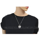 Ladies Bling Angel Wing Pendant with Necklace Stainless Steel SP68