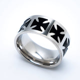 Iron Cross Ring Unisex Wide Comfort Fit Ring Biker Jewelry Stainless Steel SR50