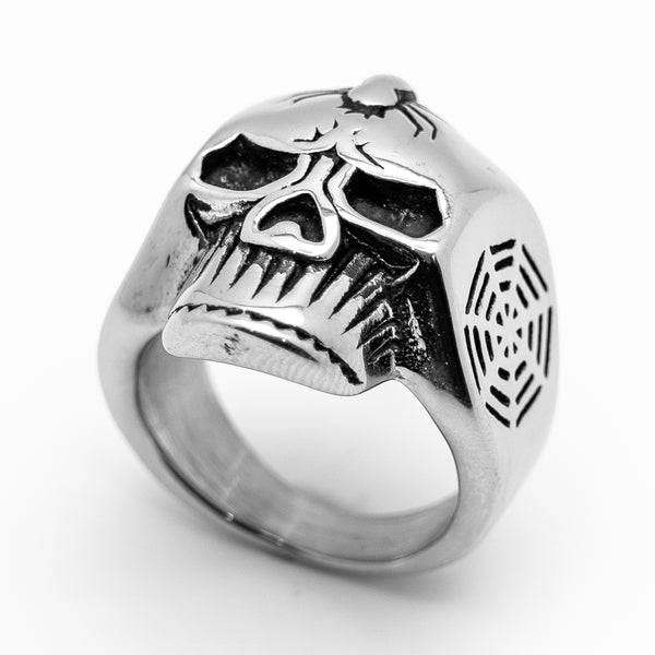 Spider Skull Ring Biker Jewelry Men's Stainless Steel SR56