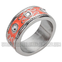 Heavy Metal Jewelry Ladies Swirl Design Ring Stainless Steel (Variety of Colors) SR1002