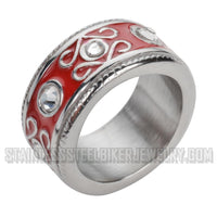 Heavy Metal Jewelry Ladies Swirl Design Ring Stainless Steel (Variety of Colors) SR1002