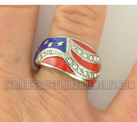 Ladies American Flag Ring Stainless Steel SR4