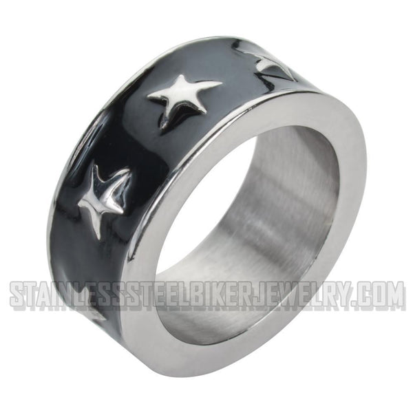 Heavy Metal Jewelry Ladies Star Ring Stainless Steel Many Colors SR1008