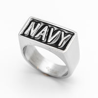 "NAVY" Signet Military Unisex Ring Stainless Steel SR100
