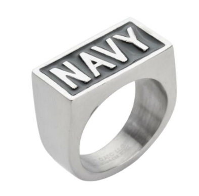 "NAVY" Signet Military Unisex Ring Stainless Steel SR100