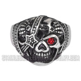 Men's Eye Patch Skull Stainless Steel Ring Jewelry SR219