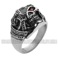 Men's Eye Patch Skull Stainless Steel Ring Jewelry SR219