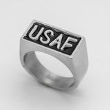 "USAF" Signet Military Ring Air Force Stainless Steel Unisex Ring SR101