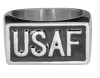 "USAF" Signet Military Ring Air Force Stainless Steel Unisex Ring SR101