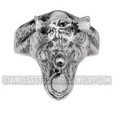 Heavy Metal Jewelry Men's Large Rhino Stainless Steel Ring SR1023