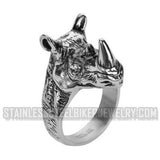 Heavy Metal Jewelry Men's Large Rhino Stainless Steel Ring SR1023