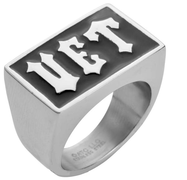 "VET" Signet Veteran's Military Ring Stainless Steel SR102