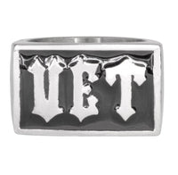 "VET" Signet Veteran's Military Ring Stainless Steel SR102