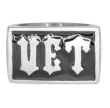 "VET" Signet Veteran's Military Ring Stainless Steel SR102