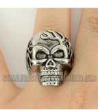 Heavy Metal Jewelry Men's Mad Man Skull Stainless Steel Ring SR1035