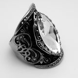 Ladies BIG Crystal Ring Stainless Steel SR103