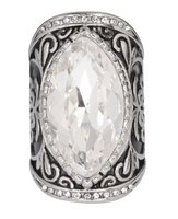 Ladies BIG Crystal Ring Stainless Steel SR103