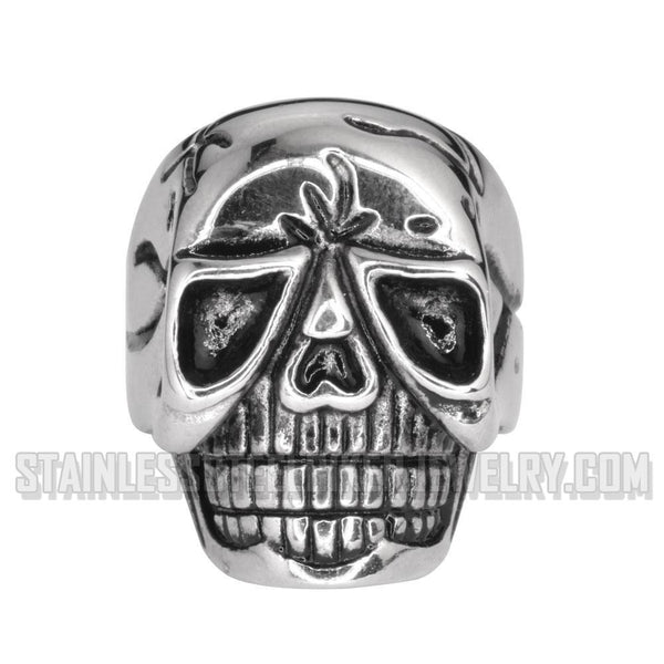 Heavy Metal Jewelry Men's Biker Skull Ring Stainless Steel SR1044