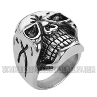 Heavy Metal Jewelry Men's Biker Skull Ring Stainless Steel SR1044