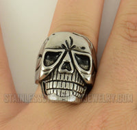 Heavy Metal Jewelry Men's Biker Skull Ring Stainless Steel SR1044