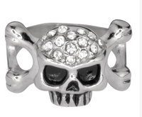 Ladies Skull Crossbones Bones Motorcycle Biker Ring SR105