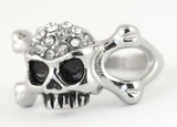 Ladies Skull Crossbones Bones Motorcycle Biker Ring SR105