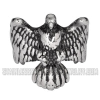 Heavy Metal Jewelry Men's American Bald Eagle Stainless Steel Ring SR1079