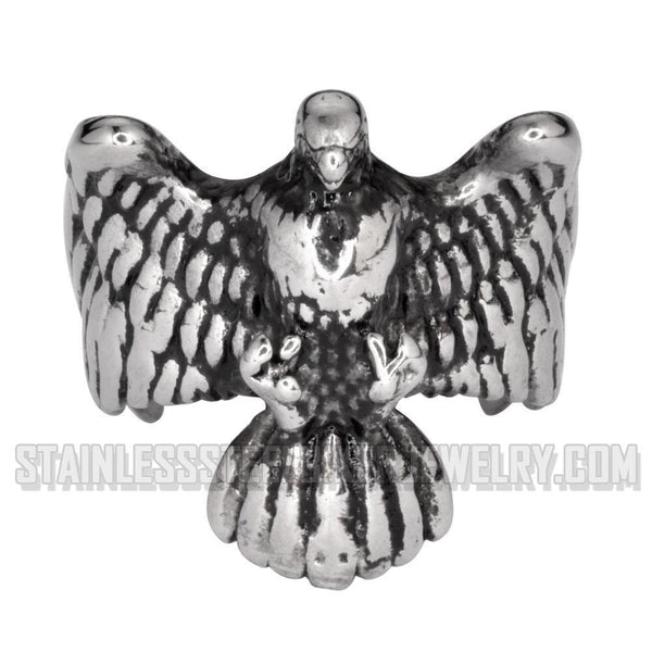 Heavy Metal Jewelry Men's American Bald Eagle Stainless Steel Ring SR1079