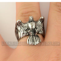Heavy Metal Jewelry Men's American Bald Eagle Stainless Steel Ring SR1079