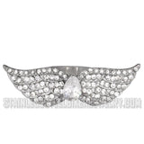 Heavy Metal Jewelry White Crystal Wings Stainless Steel Ring SR1080