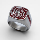 Firefighters Stainless Steel Ring in Red SR108