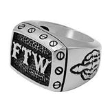 Stainless Steel FTW Motorcycle Biker Ring SR111