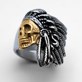 Heavy Metal Jewelry Stainless Steel Two-Tone Men's Indian Ring SR112