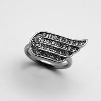 Heavy Metal Jewelry Ladies Bling Wing Ring Stainless Steel SR113
