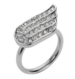 Heavy Metal Jewelry Ladies Bling Wing Ring Stainless Steel SR113
