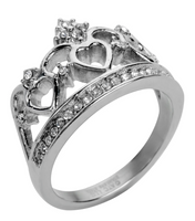 Heavy Metal Jewelry Ladies Fancy Tiara Crown Ring Stainless Steel SR114
