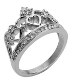 Heavy Metal Jewelry Ladies Fancy Tiara Crown Ring Stainless Steel SR114