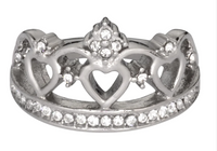 Heavy Metal Jewelry Ladies Fancy Tiara Crown Ring Stainless Steel SR114