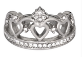 Heavy Metal Jewelry Ladies Fancy Tiara Crown Ring Stainless Steel SR114