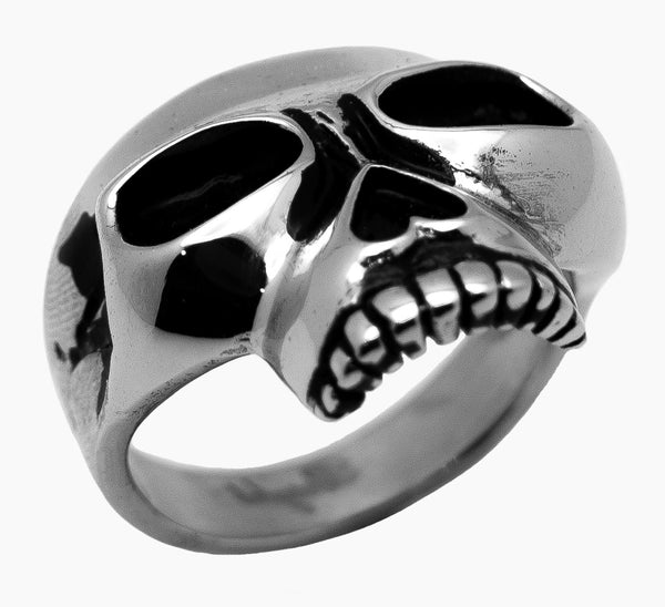 Flat Top Skull Biker Men's Stainless Steel Ring SR11